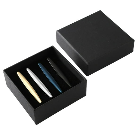 4pcs Necktie Clip Copper Business Meeting Tie Bar Clips Tie Pinch with Gift Box