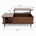 thumbnail image 6 of FFH 39.37" Wood Coffee Table, Lift Top Dining Center Table with Hidden Compartment and Large Storage Shelf for Home, Office, Walnut, 6 of 7