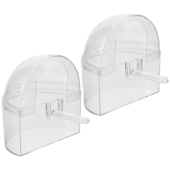 NIAIZEK 2Pcs Transparent Acrylic Bird Feeder Bowl for Bird Cage Clean Feeding and Food Holder