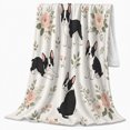 thumbnail image 2 of Boston Terrier Dogs Pink Roses Watercolor Illustration, Cozy Pet Portrait Pattern, Warm Flannel Blanket for Living Room and Bedroom, Dog Lovers Pet Adoption Gift, Pet Lover Home Decor, 2 of 7