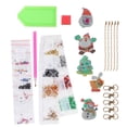 thumbnail image 1 of Kit de llavero con pintura de diamante artesanal, colgante de muñeco de nieve y Papá Noel, adorno de Navidad sin terminar, 5 uds., 1 of 12