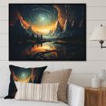 thumbnail image 2 of Designart "Galactic Glow Yellow Mountain Moon II" Extra Large Landscapes Framed Wall Art - Country Yellow Forest River Mountains Bedroom Framed Canvas Wall Art, 2 of 7