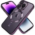 thumbnail image 4 of Funda para teléfono hecha para iPhone 15 Pro Max (6,7 pulgadas) con protector de lente de cámara, antiarañazos, a prueba de golpes, galvanizada, delgada, para mujeres y hombres, color morado, 4 of 4