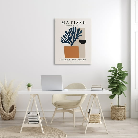 Stupell Industries Geometric Shapes Floral Botanicals Neutral Matisse Design Canvas Wall Art, 30 x 40, Design by Ros Ruseva