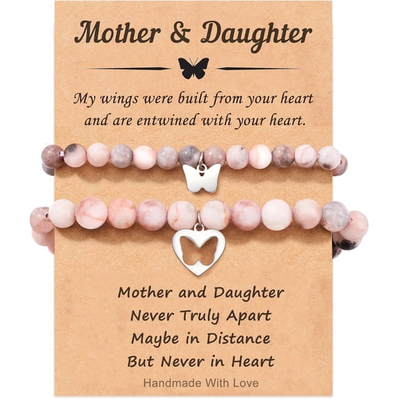Sunyuer Mother Daughter Bracelets, Charm Matching Bracelets Set for Mom Daughter Girls As A Gifts for Birthday Mothers Day