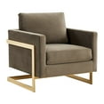 thumbnail image 2 of Ergode LeisureMod Lincoln Velvet Accent Armchair With Gold Frame, 2 of 2