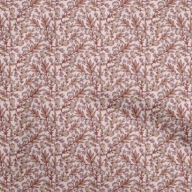 oneOone Rayon Light Pink Fabric Floral Retro Sewing Craft Projects Fabric Prints By Yard 56 Inch Wide