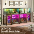 thumbnail image 3 of Aheaplus 55-75 Gallon Aquarium Stand with Power Outlets & LED Light, Reversible Fish Tank Stand with Cabinet for Fish Tank Accessories Storage, Heavy Duty Metal Frame, 880LBS Capacity, Rustic Brown, 3 of 7