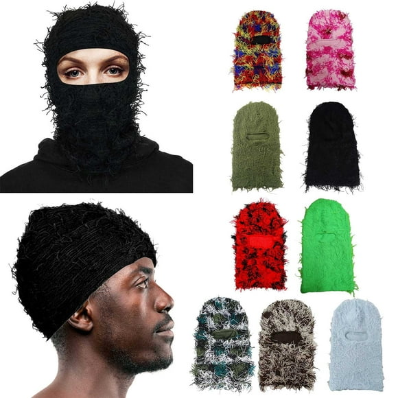 Men's Slouch Beanie Skull Cap Long Baggy Hip-Hop Winter autumn Hat Distressed Ski Mask - Knitting Distressed Winter Windproof Full Face Mask For Men Women Free Size Hat