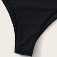 thumbnail image 3 of Traje de baño para mujer, talle alto, correa para un solo hombro, transpirable, elástico, simple, elegante, trajes de baño divididos para fiestas en la playa, negro S, 3 of 6