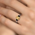 thumbnail image 4 of Gem Stone King 1.79 Ct Oval Checkerboard Yellow Citrine Black Diamond 925 Sterling Silver Ring, 4 of 6