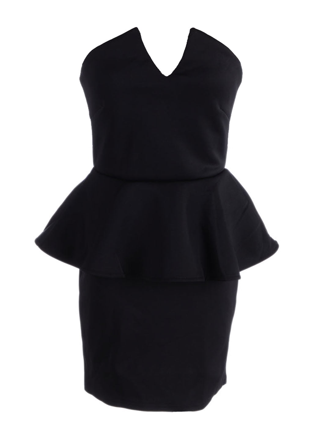 black dress with peplum waist