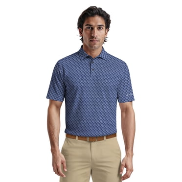 Ben Hogan Men's & Big Men's Performance Palm Tree Argyle Short Sleeve Polo Shirt, up to 5XL