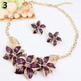 thumbnail image 2 of Ayyufe Fashion Women Rhinestone Flower Statement Pendant Necklace Earrings Set, 2 of 3