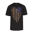 thumbnail image 1 of Mens Noir à Manches Courtes Drapeau Léopard Coeur T-Shirt - 3X-Large, 1 of 1