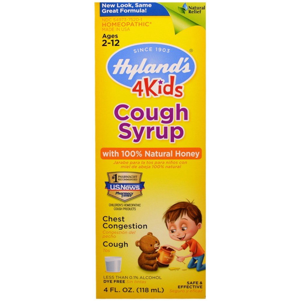 3 Pack Hyland's Cough Syrup with 100 Natural Honey 4 Kids 4 oz