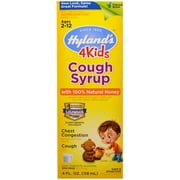 Hyland's Cough Syrup with 100% Natural Honey 4 Kids 4 oz (Pack of 3)