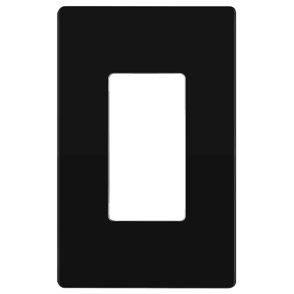 ENERLITES Reve Collection Luxury Decorator Switch Cover, Screwless Wall Plate, Matte Finish, Mid-Size 1-Gang, Unbreakable Polycarbonate Thermoplastic, Black