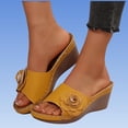thumbnail image 5 of Iyufng Wedge Sandals for Women Floral Embellishments Slippers Summer Casual Outdoor Beach Shoes, 5 of 7
