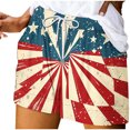 thumbnail image 1 of Mujeres Pantalones Cortos con Bolsillos Impresos Detalle Vendaje, Casual Y Suelto Ajuste Pantalones Cortos de las Mujeres para el Verano, 1 of 8