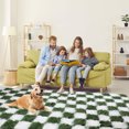 thumbnail image 6 of CozyDesg Shag Area Rugs, 8'x10' Soft Fluffy Floor Rugs Checkered Carpet，Washable Area Rugs for Living Room Bedroom Decor,Deep Green & White, 6 of 7