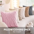 thumbnail image 6 of JIATER Pack of 2 Throw Pillow Covers Faux Fur Plush Couch Pillow Covers,18x18,Light Gray, 6 of 7