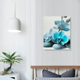 thumbnail image 4 of JEUXUS Zen Wall Art Blue Orchid Flower with SPA Stone Pictures Canvas Prints Grey Turquoise Floral Painting Peaceful Artwork Modern Spa Yoga Home Bedroom Office Bathroom, 4 of 5