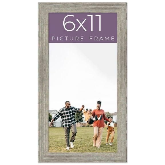 6x11 Frame Grey Real Wood Picture Frame Width 1.5 Inches | Interior Frame Depth 0.5 Inches | Barn