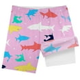 thumbnail image 2 of MEZZALL Boys Shark Printed Swimming Shorts With Lace Up High Waisted Loose Casual Swim Trunks Summer Beach Vacation Pool 5-6 Years Classic Kids Wear, 2 of 5