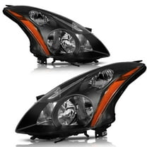 AUTOMUTO Headlights Assembly 26060ZX00A 26010ZX00A Black Housing Amber Reflector Clear Lens Headlights Replacement For Nissan Altima 2010-2012