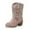 Light Pink, variant on Children's Winter Fashion Sequined Solid Color Mid Calf Suede Slip On Boots,Sizes 2(10-10.5 Years)