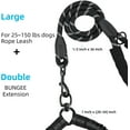 thumbnail image 6 of Double Dog Leash with 2 Handles, 360 Swivel No Tangle Dual Dog Leash, Comfortable Shock Absorbing Reflective Bungee for Two Pets (18~120 lbs, Black), 6 of 7