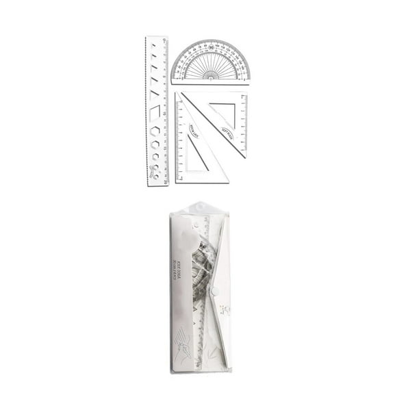 Liquidation! pour Étudiant Règle Flexible en Plastique Flexible Centimètre. Règles Incassables Flexibles Officiers 4 Pcs (2 Règles Triangulaires 1 Protracteur et 20Cm Ou 15cm) Multicolore