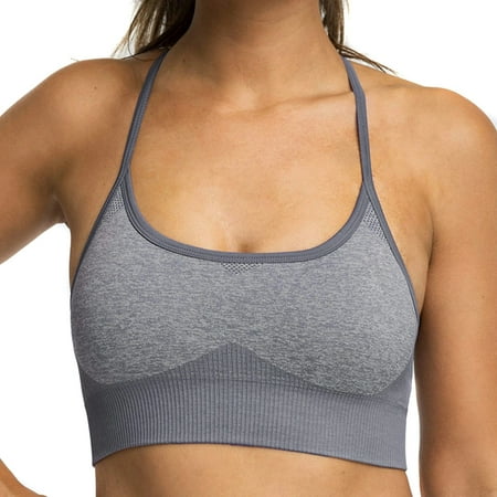 

Sports Bras for Women Criss-Cross Back Low Impact Workout Fitness Yoga Bra M Black Vest
