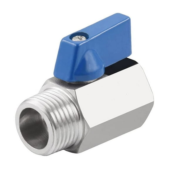 TOP-MAX 304 Stainless Steel Mini Ball Valve Double Female Thread Ball Valve Female Threaded (Size 1/8'')