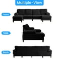 thumbnail image 4 of Puremind 110" U Shaped Sofa, Upholstered Sectional Couch with Double Chaises, Modern 4 Seat Sofas and Couches for Living room/Apartment, Black, 4 of 6