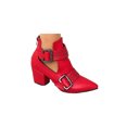 thumbnail image 1 of UKAP Womens Ankle Boots Pointed Toe Booties Buckle Strap Block Heel Boot Office Fashion Red 9, 1 of 6