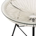thumbnail image 5 of Novia Outdoor Modern Faux Rattan Side Table with Tempered Glass Top, White and Black, 5 of 7