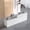 White & Gray; Left Hand High, variant on Modern Reception Desk - Lockable Drawers, Cable Management & Silent Tracks for Office, Lobby, Salon（White & Gray; Left Hand High; 63"L x 24"W x 39"H ）