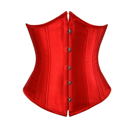 

JBEELATE Underbust Corset for Women Waist Cincher Shaper Boned Satin Lace Up Underboob Bustier