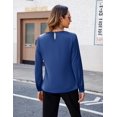 thumbnail image 4 of Womens Dressy Business Casual Blouse Pleated Long Sleeve Tops Satin Silk Work Shirt Fall Outfits 2024, 4 of 6