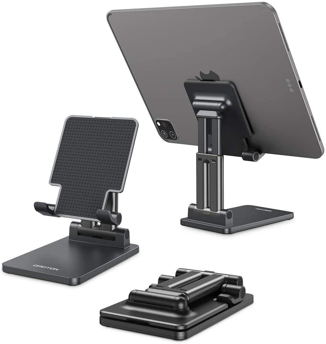 Samsung Tabs and Other Devices Up to 11 OMOTON Tablet Stand Foldable TA01 Desktop Stand White Height Angle Adjustable Aluminum Tablet Holder Cradle Dock Compatible with iPad 