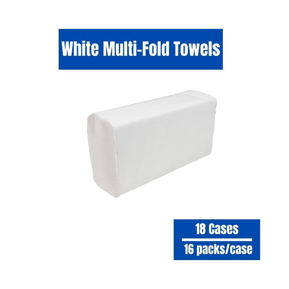 SSBM Multi-Fold Paper Towels, Exceptional softness, Highly Absorbent, and Strength, 9.05" x 9.05", 1 Ply, Premium White, 4000 Sheets/Case, 1 Case
