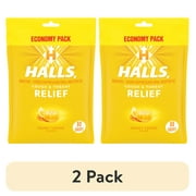 (2 pack) HALLS Relief Honey Lemon Cough Drops, Economy Pack, 80 Drops