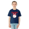 thumbnail image 2 of Wild Bobby, Cute Baseball Ribbon Gift Sports Girls Graphic Youth T-Shirt, Navy, Large, 2 of 3