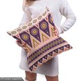 thumbnail image 5 of Ambesonne Mexican Fabric by the Yard Upholstery, Zigzag Flower Eye Print, 10 Yards, Plum Earth Yellow Coral, 5 of 5