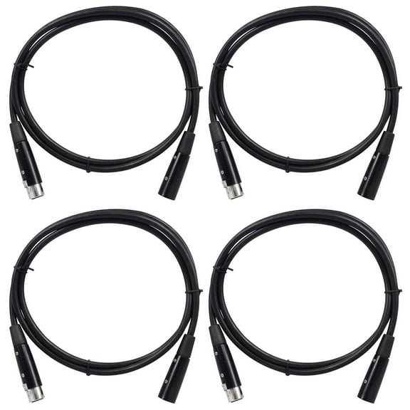 4 Rockville RDX5M5 5' 5-Pin Male-Female DMX Lighting Cables 100% Copper