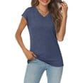thumbnail image 2 of SUNBS Womens Casual V Neck Shirts Basic Plain T Shirts Cute Tops for Women Summer Clothes, 2 of 7