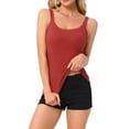 thumbnail image 1 of INSPIRAR CHIC Camisetas de tirantes de encaje para mujeres, pijamas de algodón, top suave y cómodo, camiseta interior S Burdeos, 1 of 6
