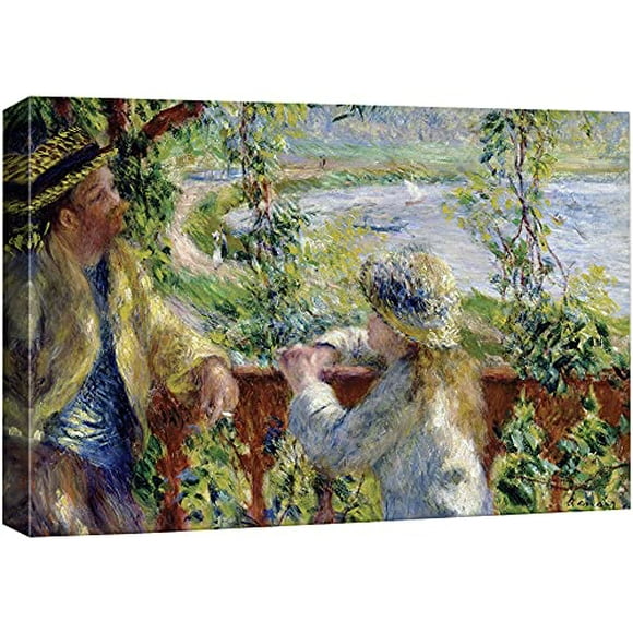 wall26 - au Bord de l'Eau Ou Près du Lac par Pierre-Auguste Renoir - Impression sur Toile Art Mural Reproduction Célèbre - 16 Pouces x 24 Pouces